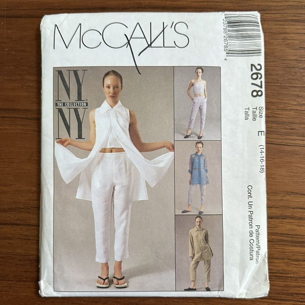 UNCUT McCalls Sewing Pattern 2678 Shirt Top Pants Misses Size 14-18